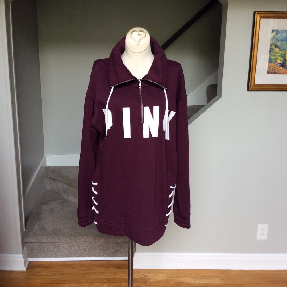 Pink 3/4 Zip Sweatshirt